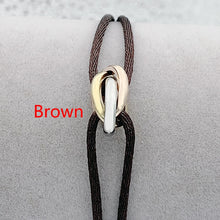 Laden Sie das Bild in den Galerie-Viewer, COURTNEY Three-color Metal Charms Ribbon Lace Up Bracelet - Adjustable Size