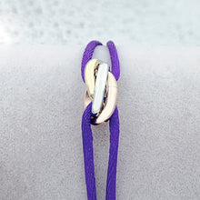 Laden Sie das Bild in den Galerie-Viewer, COURTNEY Three-color Metal Charms Ribbon Lace Up Bracelet - Adjustable Size
