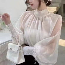 Load image into Gallery viewer, LEONI Summer Classic Style with Bow and Lantern Long Sleeves Blouses - Bali Lumbung