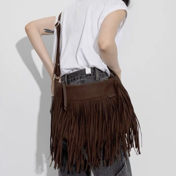 JOSEPHINE Bohemian Vintage Shoulder Crossbody Style Fringe Bag