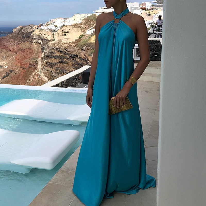 SHANE Elegant Backless Sleeveless Loose Waist Party Maxi Evening Dress Bali Lumbung SHANE Elegant Backless Sleeveless Loose Waist Party Maxi Evening Dress Bali Lumbung