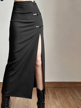 Laden Sie das Bild in den Galerie-Viewer, NICO Midi High Waist Split Side Skirt - Bali Lumbung
