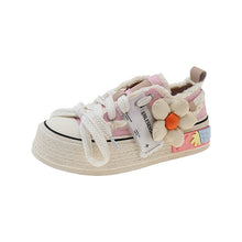 Load image into Gallery viewer, MAGGIE Canvas Platform Sneakers with Flowers - Bali Lumbung