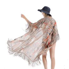 Cargar imagen en el visor de la galería, ANYA Boho Cardigan Scarves Shawl Kimono Style Dress Swimsuit Cover-Up - Bali Lumbung