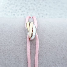 Cargar imagen en el visor de la galería, COURTNEY Three-color Metal Charms Ribbon Lace Up Bracelet - Adjustable Size