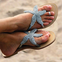 Load image into Gallery viewer, FLOW Flat Flip-Flop Beach Fashion Sandal Slippers Outdoors with Deco Fish stars Beads - Bali Lumbung