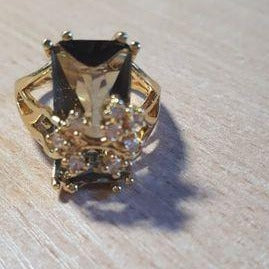 HIJSU  Vintage Peridot Gold Gem Plated Ring