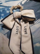Load image into Gallery viewer, LUCA Classic Bowknot Scarf with Faux Pearl Elastic Scrunchies Hair Accessories - Bali Lumbung