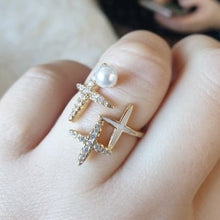 Load image into Gallery viewer, GENEVIEVE Crystal Star Shaped with Foux Pearl Adjustable Ring - Bali Lumbung