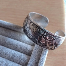 Load image into Gallery viewer, SANA Boho Antique Silver Cuff Bangle Carving Adjustable Bracelets