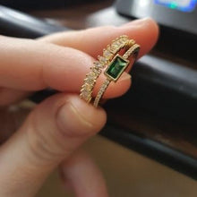 Load image into Gallery viewer, ITSEY Simple Versatile Open Style Green Double-layer Ring
