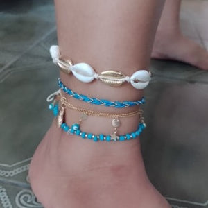 DANAE Bohemian Beads Gold & Silver Anklet - Bali Lumbung