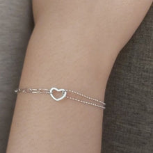 Load image into Gallery viewer, AVA Double Stitching Heart Charm Chain Bracelets - Bali Lumbung