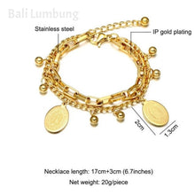 Load image into Gallery viewer, MARIA 3-Gold Color Bead Virgin Mary Bracelets - Bali Lumbung