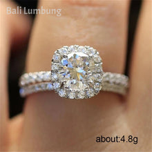 Laden Sie das Bild in den Galerie-Viewer, JEMA Crystal Ring for Women Engagement Square Double Banned Shape Ring - Bali Lumbung