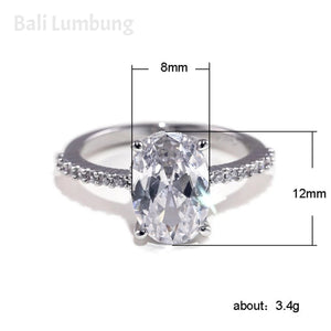 OLIVE Crystal Ring for Women Engagement Oval Shape Ring - Bali Lumbung