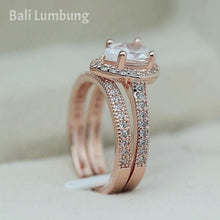 Cargar imagen en el visor de la galería, RUTH #2 Pieces Crystal Ring for Engagement Teardrops Champagne Gemstone Rings - Bali Lumbung