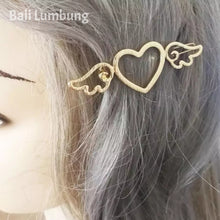 Indlæs billede til gallerivisning ATIYA  Angel Wings Heart Shape Barrette Hair Clip - Bali Lumbung