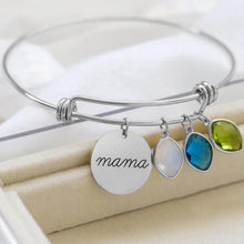 Load image into Gallery viewer, LEAH Customized Personalized Birthstone Charms Bangle - Bali Lumbung