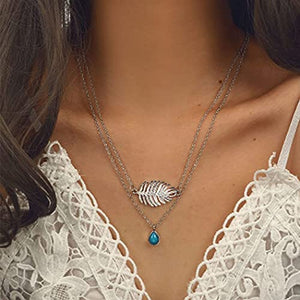 BRI Feather Pendant Stone Necklace - Bali Lumbung