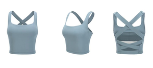 FIT #1 Women's Exercise Tank Top Push Up Cross Back Sports Bra