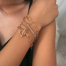 Cargar imagen en el visor de la galería, GIANNA 5 Pieces Crystal Link Chains with Lobster Clasp Bracelet Set - Bali Lumbung