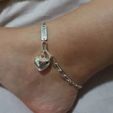 Load image into Gallery viewer, KEKE Heart Charms Silver Anklet - Bali Lumbung