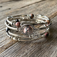 Cargar imagen en el visor de la galería, MALIKA 4 Layer Boho Natural Stone Beads Bangle Wrap Around Bracelets