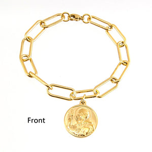 St Benedict #1 Vintage Gold Medal Charm Bracelet Women - Bali Lumbung