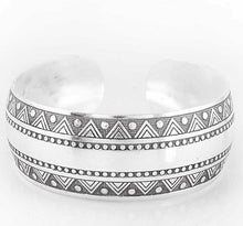 Load image into Gallery viewer, SANA Boho Antique Silver Cuff Bangle Carving Adjustable Bracelets
