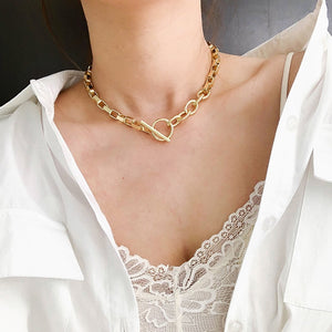 NYRA Box Chain Toggle Clasp Gold Necklaces - Bali Lumbung