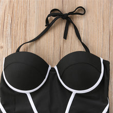 Load image into Gallery viewer, CANDE Elegant Patchwork Strapless Push Up One Piece Swimsuit