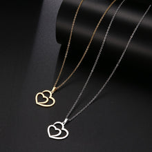 Load image into Gallery viewer, TITIA Double Heart Hollow Pendant Necklaces - Bali Lumbung
