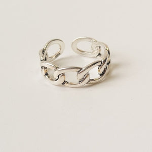AGALIA #3 Silver Band or Chain Style Adjustable Rings