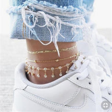 Indlæs billede til gallerivisning ASA Bohemian Ankle Bracelets Set Multilayer Beads Rhinestone - Bali Lumbung