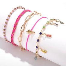 Laden Sie das Bild in den Galerie-Viewer, LILAC 5 Pieces Colorful Crystal Stone Charm Anklets - Bali Lumbung