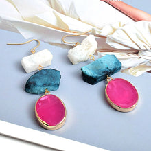 Load image into Gallery viewer, EMILY Colorful Irregular Natural Stone Long Earrings - Bali Lumbung