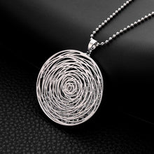 Indlæs billede til gallerivisning KARINA Unique Design Long Necklaces Crystal Gold or Silver Plated Round Pendant - Bali Lumbung