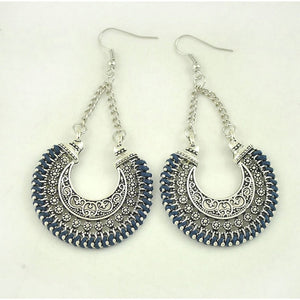 OILA #2 Antique silver Boho Drop Earrings - Bali Lumbung
