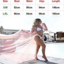 Indlæs billede til gallerivisning OLINA Women Tunic Chiffon Transparent Beach Maxi Dress Swimwear Bikini Cover-up