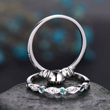Laden Sie das Bild in den Galerie-Viewer, MARIA #1 Cubic Zirconia Sterling Silver Classic Double Ring - Bali Lumbung