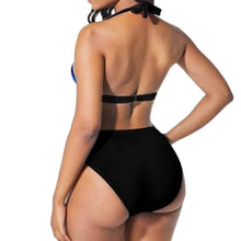 Cargar imagen en el visor de la galería, CYNTHIA Retro S-5XL Plus Size Neon Striped Push-Up Bikini Set