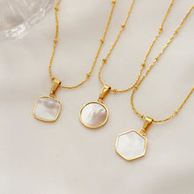 Load image into Gallery viewer, LOLHA Geometrical Natural Shell Coin Pendant Necklaces