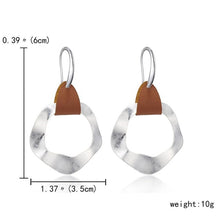 Load image into Gallery viewer, DHEA Modern Handmade Silver Leather Drop Earrings