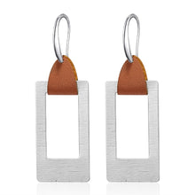 Indlæs billede til gallerivisning DHEA Modern Handmade Silver Leather Drop Earrings