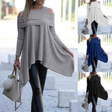 Load image into Gallery viewer, TANU Asymmetrical Pullovers Long Sleeve Blouses