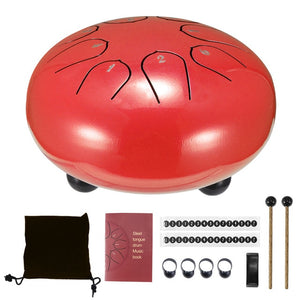 TYMPANUM 6" 8 Tune Tongue Drum - Steel Tongue Drum - Handpan Drum with Drumstick and Carrying Bag Percussion Instrument Accessories