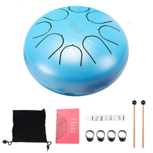 Load image into Gallery viewer, TYMPANUM 6&quot; 8 Tune Tongue Drum - Steel Tongue Drum - Handpan Drum with Drumstick and Carrying Bag Percussion Instrument Accessories