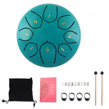 Indlæs billede til gallerivisning TYMPANUM 6&quot; 8 Tune Tongue Drum - Steel Tongue Drum - Handpan Drum with Drumstick and Carrying Bag Percussion Instrument Accessories