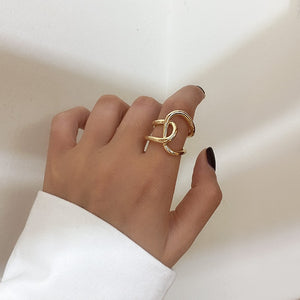 IKAT Titanium Steel Adjustable Ring Twisted Irregular Matte & Glossy 2 Style Ring - Bali Lumbung